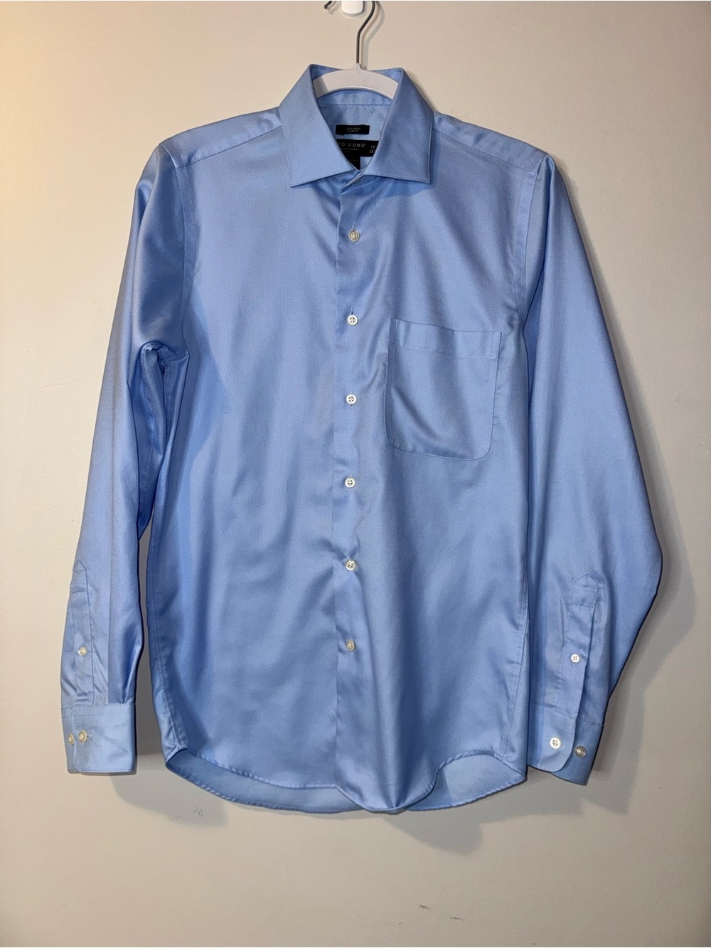 Pronto Uomo Light Blue Men's Dress Shirt with Spread Collar